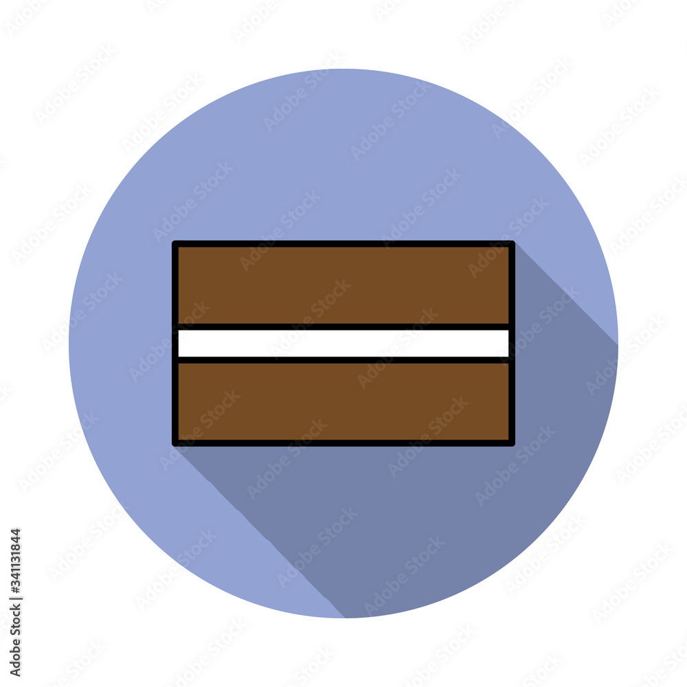 Aufkleber national flag of latvia in simple colors with name icon long shadow icon. simple color vector of fla