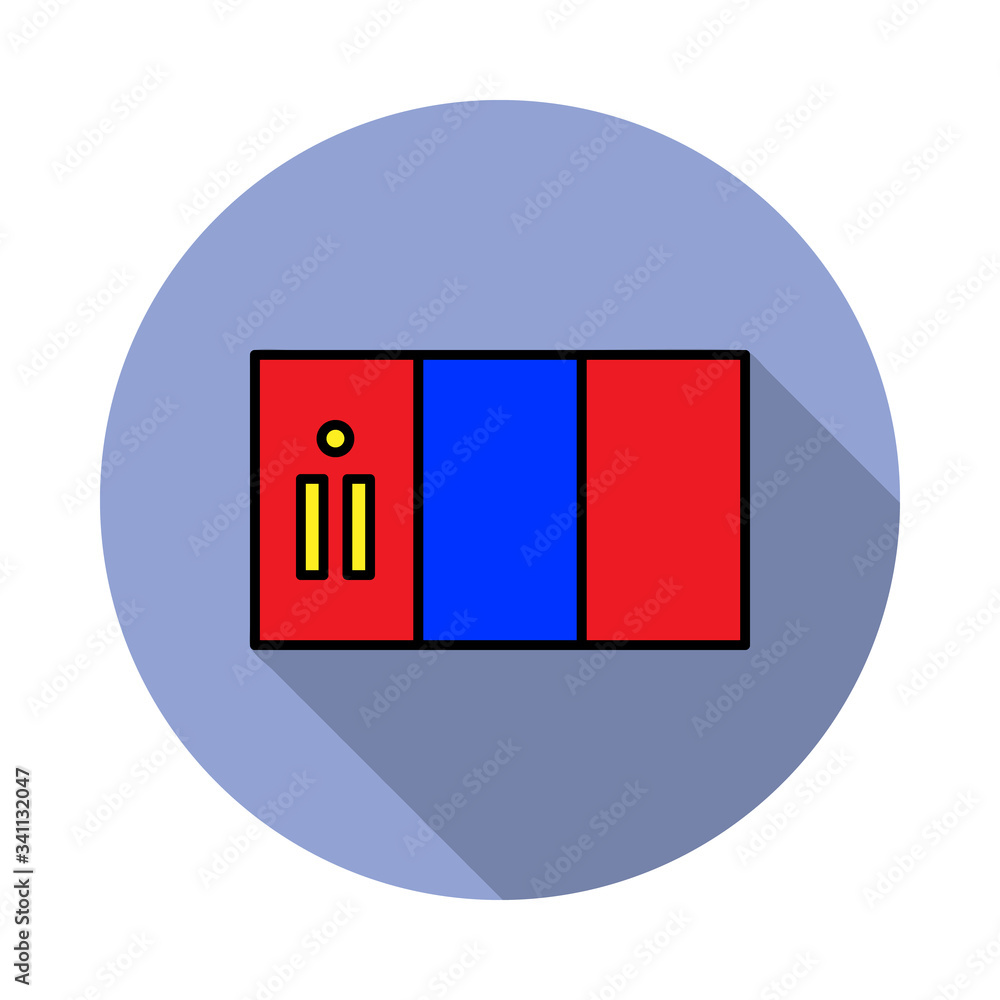 Aufkleber national flag of mongolia in simple colors with name icon long shadow icon. simple color vector of f