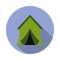 tent colored illustration long shadow icon. Simple color vector of Camping icons for ui and ux, website or mobile application