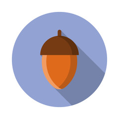 acorn colored illustration long shadow icon. Simple color vector of Camping icons for ui and ux, website or mobile application