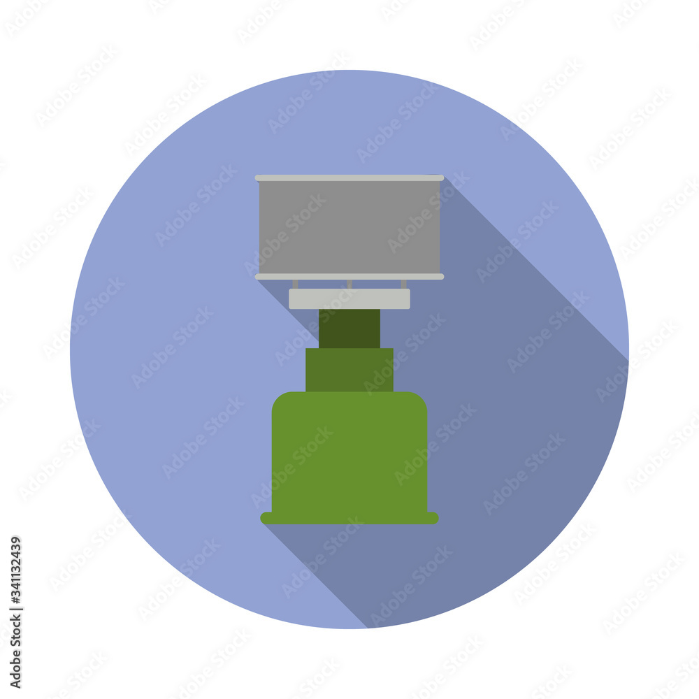 Aufkleber field burner colored illustration long shadow icon. simple color vector of camping icons for ui and 