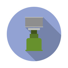 field burner colored illustration long shadow icon. Simple color vector of Camping icons for ui and ux, website or mobile application