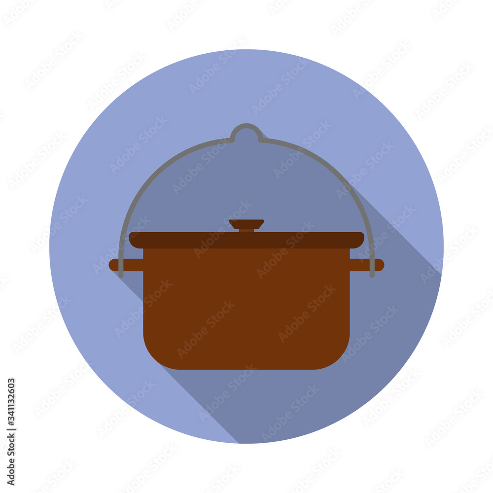 Aufkleber crock colored illustration long shadow icon. simple color vector of camping icons for ui and ux, web
