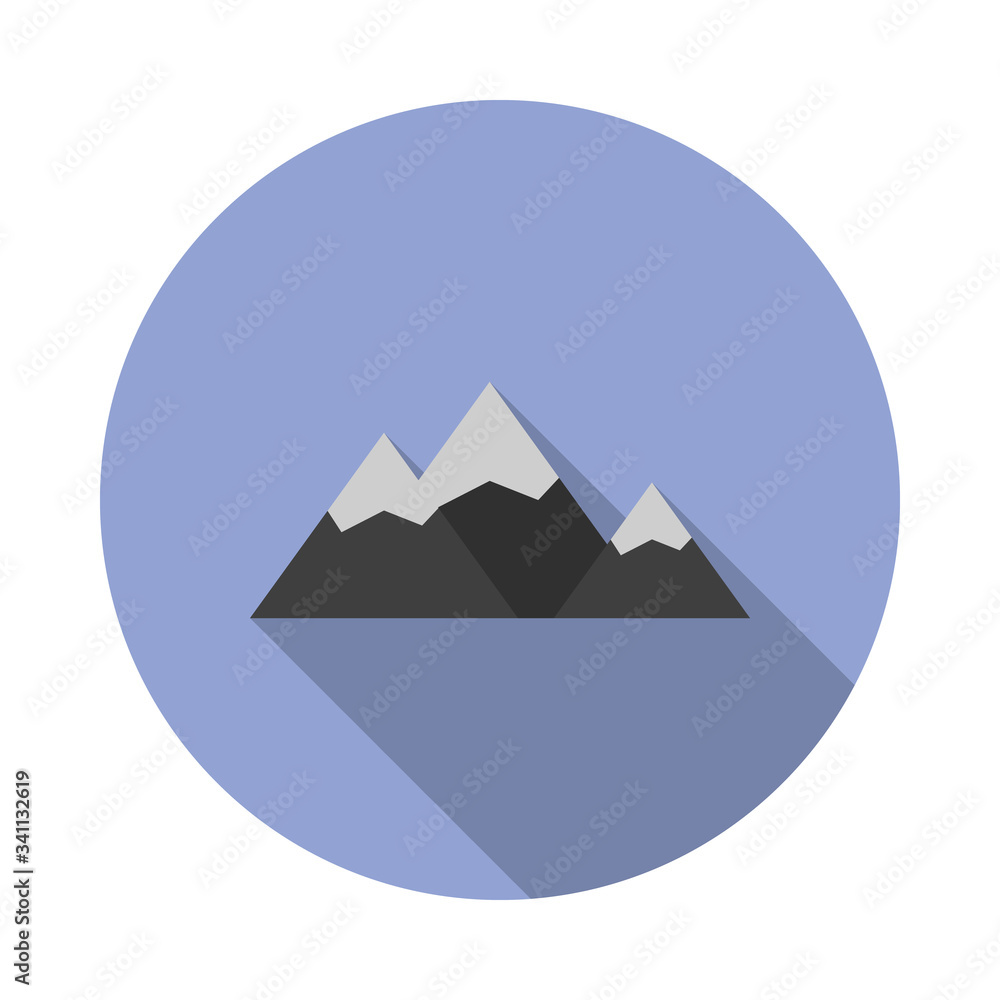 Aufkleber the mountains colored illustration long shadow icon. simple color vector of camping icons for ui and