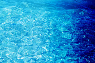 Beautiful photo of blue sea water with waves photographed close-up