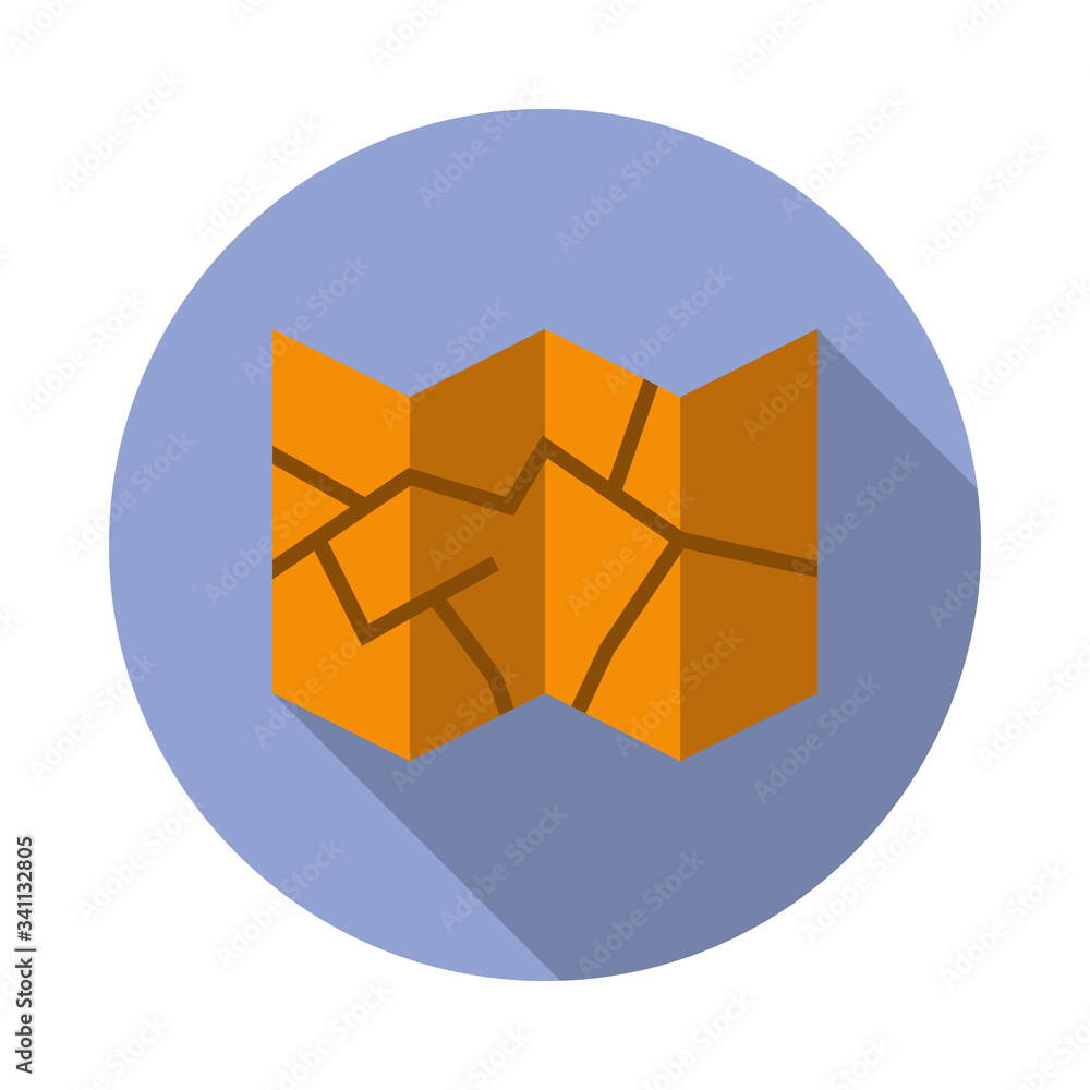 Poster open card colored illustration long shadow icon. simple color vector of camping icons for ui and ux,