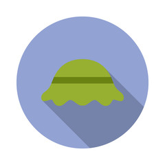camp cap colored illustration long shadow icon. Simple color vector of Camping icons for ui and ux, website or mobile application