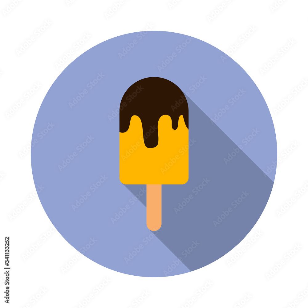 Poster ice cream flat long shadow icon. simple color vector of summer icons for ui and ux, website or mobil