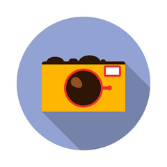 camera flat long shadow icon. Simple color vector of summer icons for ui and ux, website or mobile application