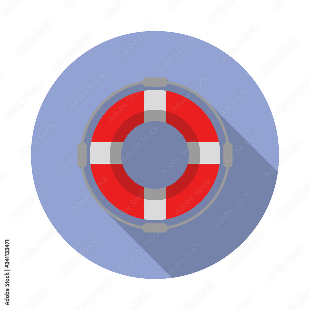 Poster lifebuoy flat long shadow icon. simple color vector of summer icons for ui and ux, website or mobile