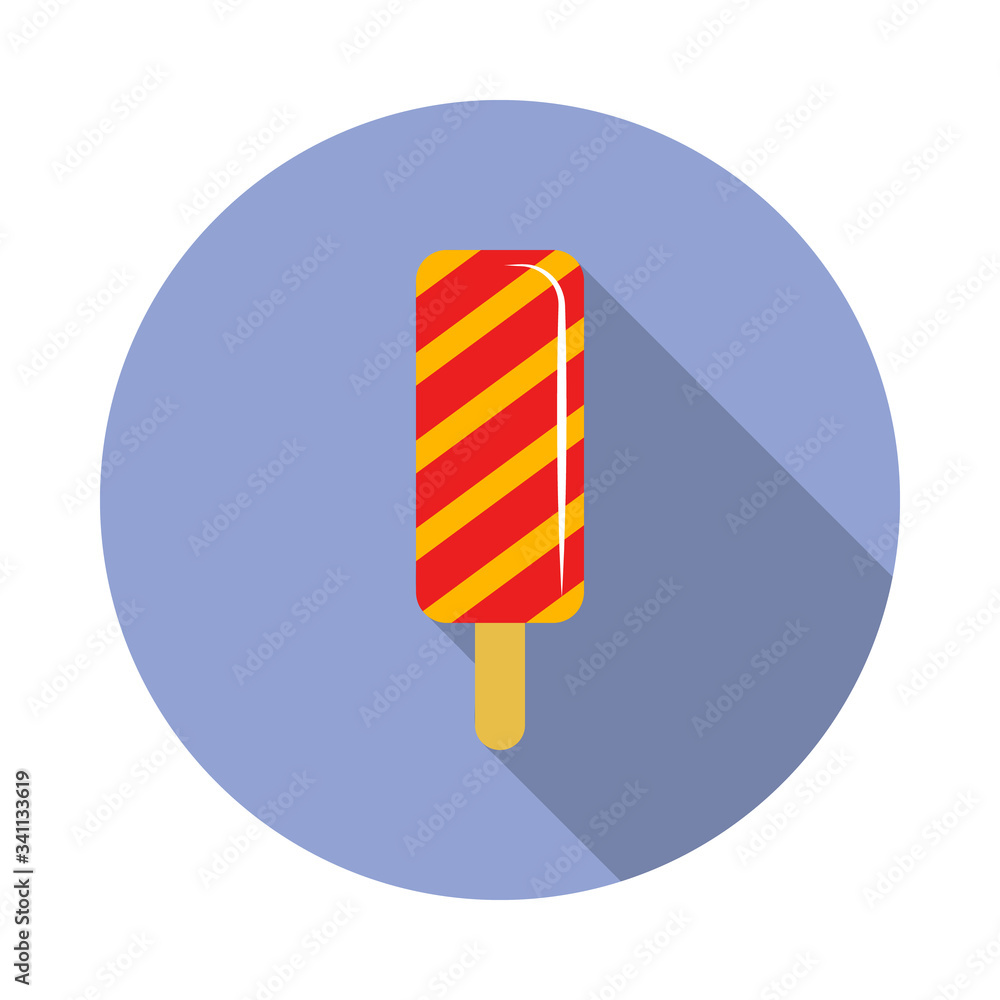 Poster ice cream flat long shadow icon. simple color vector of summer icons for ui and ux, website or mobil