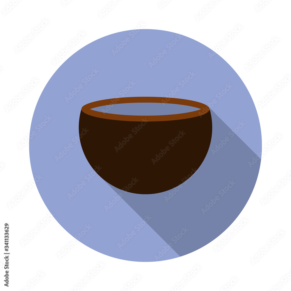 Poster coconut flat long shadow icon. simple color vector of summer icons for ui and ux, website or mobile 