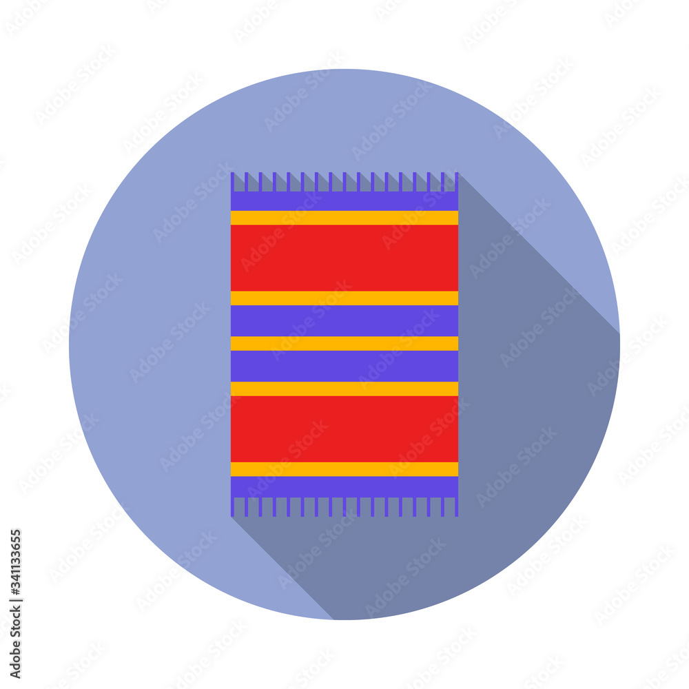 Poster beach plaid flat long shadow icon. simple color vector of summer icons for ui and ux, website or mob