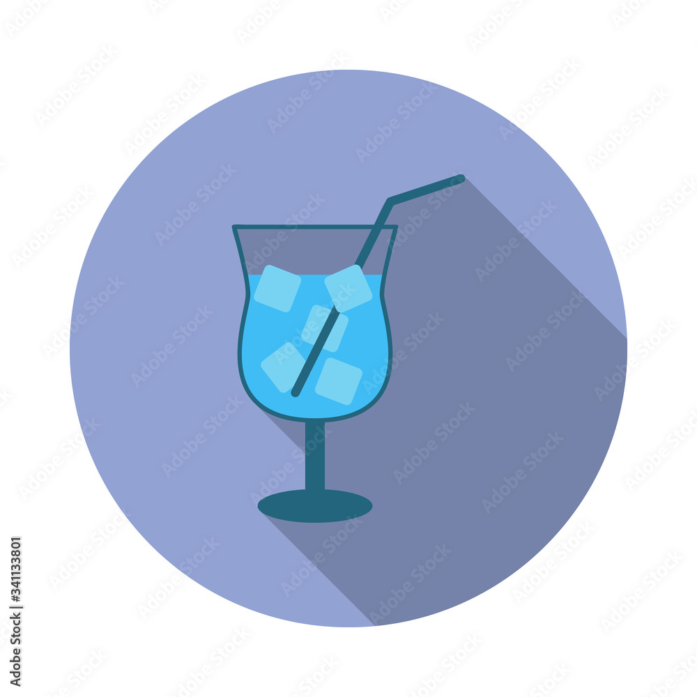 Poster soft drink flat long shadow icon. simple color vector of summer icons for ui and ux, website or mobi