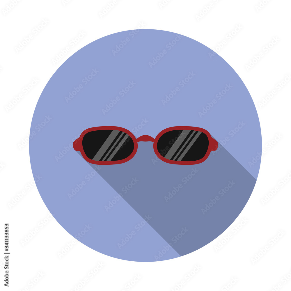 Poster sunglasses flat long shadow icon. simple color vector of summer icons for ui and ux, website or mobi