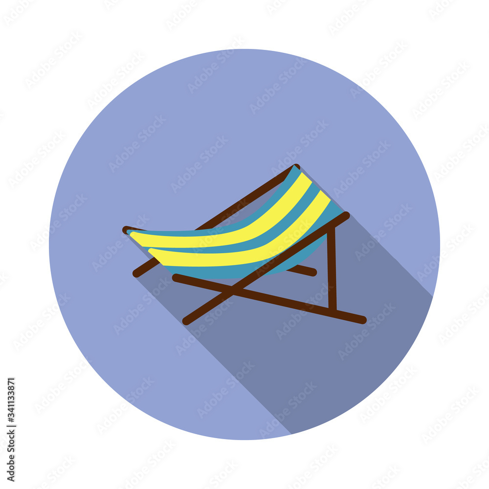 Poster beach table flat long shadow icon. simple color vector of summer icons for ui and ux, website or mob