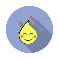 emoji very happiness long shadow icon. Simple color vector of emoji icons for ui and ux, website or mobile application