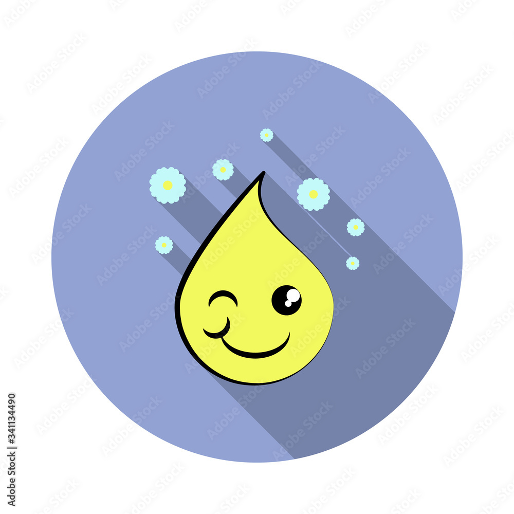 Poster emoji wink long shadow icon. simple color vector of emoji icons for ui and ux, website or mobile app