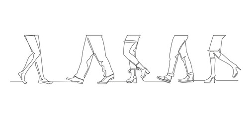 Outline drawing Legs of people