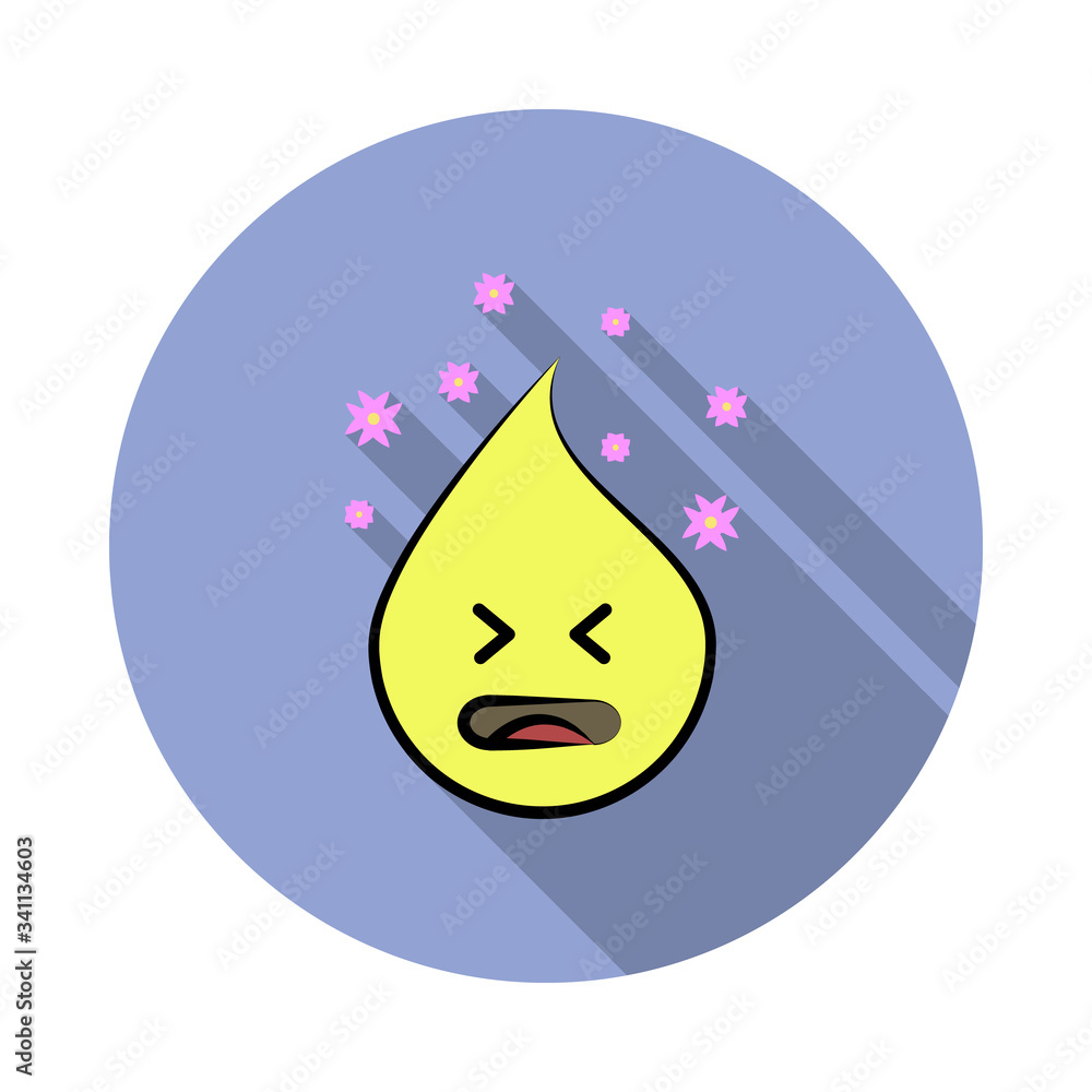 Poster emoji stress long shadow icon. simple color vector of emoji icons for ui and ux, website or mobile a