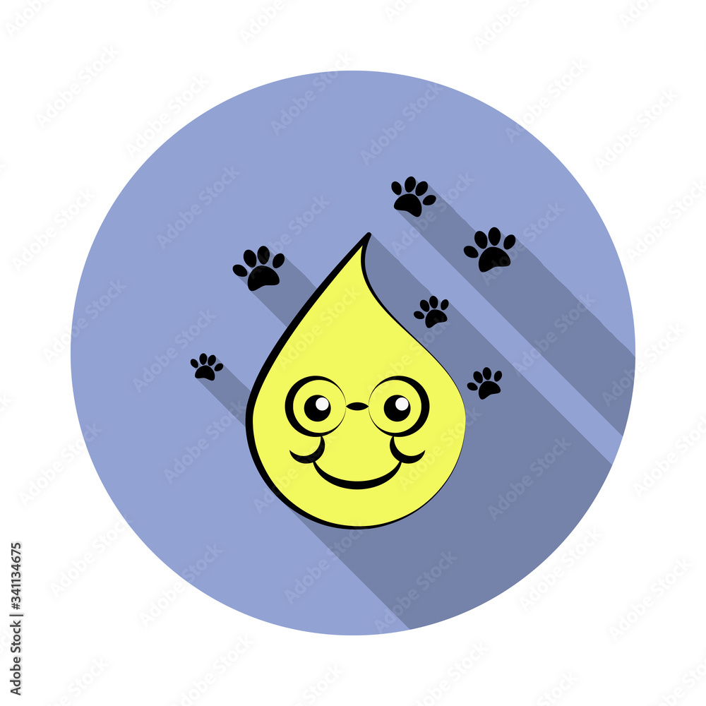 Poster emoji nerd long shadow icon. Simple color vector of emoji icons for ui and ux, website or mobile application