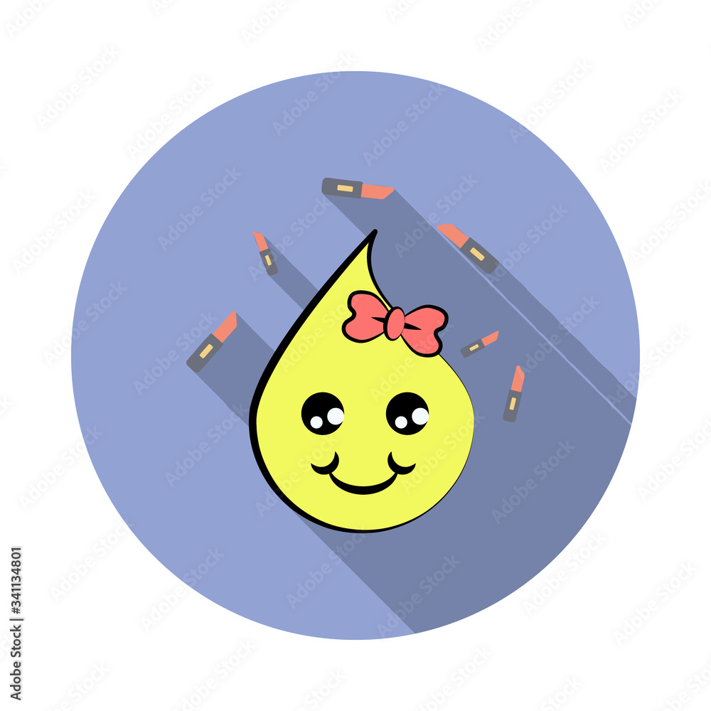 Poster emoji lovely long shadow icon. simple color vector of emoji icons for ui and ux, website or mobile a