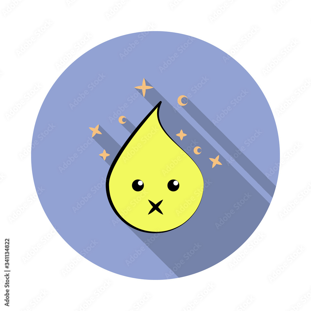 Poster emoji muted long shadow icon. simple color vector of emoji icons for ui and ux, website or mobile ap