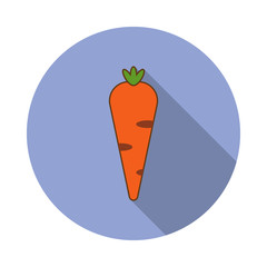 carrot colored long shadow icon. Simple color vector of fruit icons for ui and ux, website or mobile application