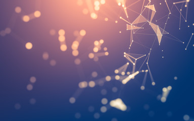 Abstract background. Molecules technology with polygonal shapes, connecting dots and lines....