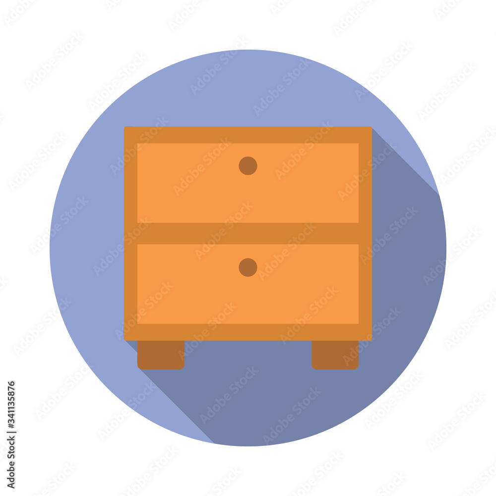 Poster curbstone flat long shadow icon. simple color vector of furniture icons for ui and ux, website or mo