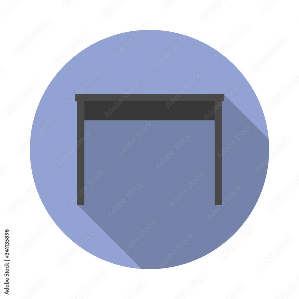 Poster table flat long shadow icon. simple color vector of furniture icons for ui and ux, website or mobile