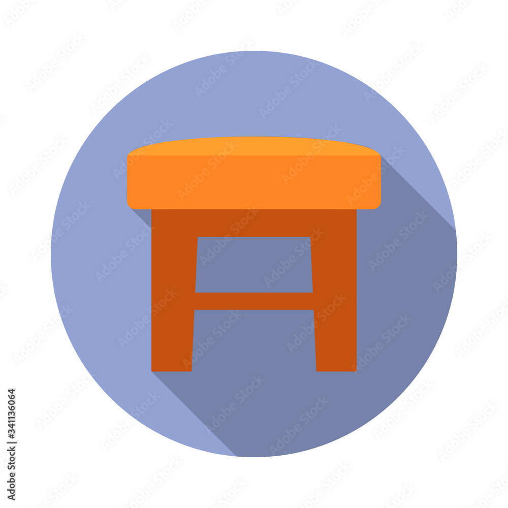 Poster stool flat long shadow icon. simple color vector of furniture icons for ui and ux, website or mobile