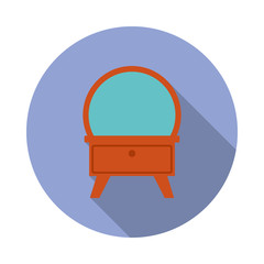 mirror with mirror flat long shadow icon. Simple color vector of Furniture icons for ui and ux, website or mobile application