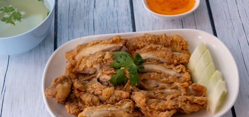 Fried Chicken Slices Platter Thai Style 