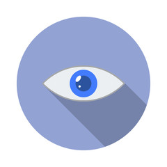 eye colored long shadow icon. Simple color vector of Programming sticker icons for ui and ux, website or mobile application
