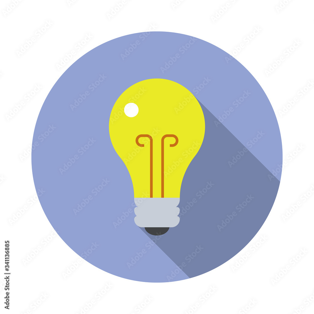 Aufkleber bulb colored long shadow icon. simple color vector of programming sticker icons for ui and ux, websi