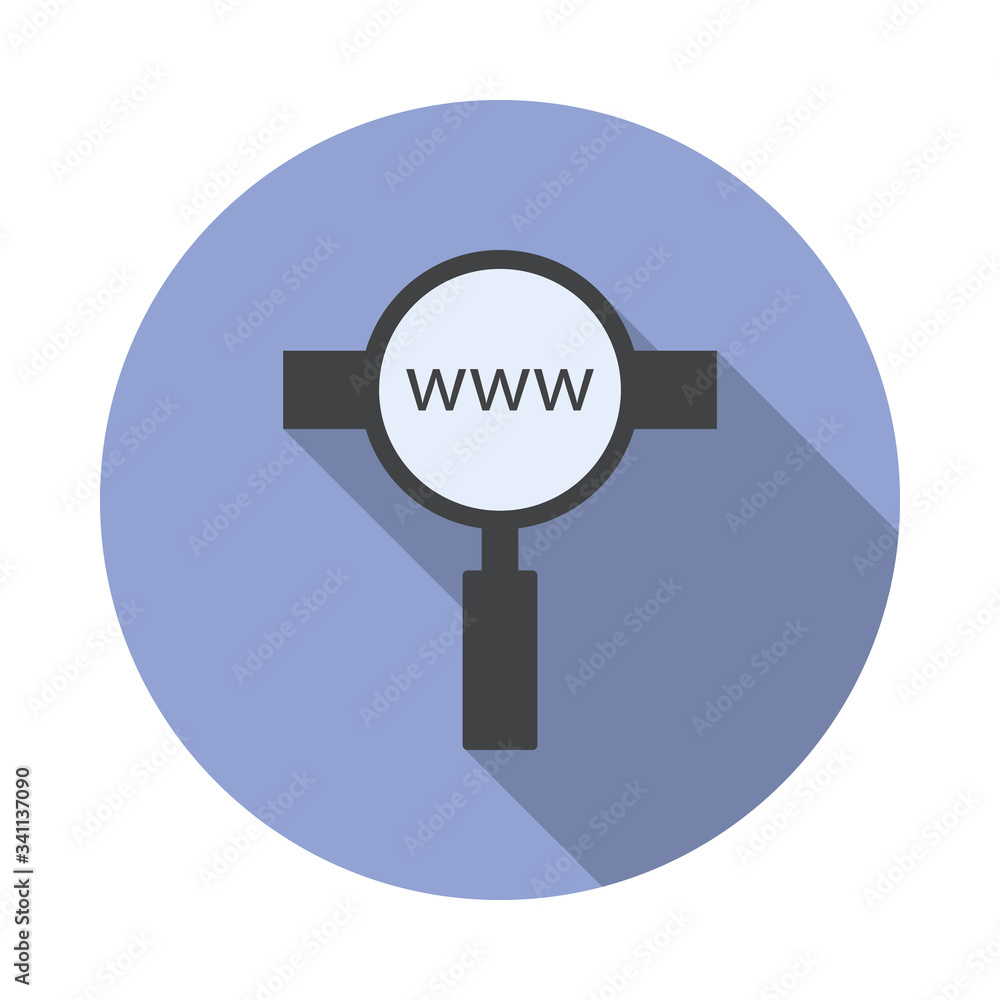 Aufkleber search on the internet colored long shadow icon. simple color vector of programming sticker icons fo
