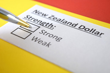 Obraz premium One person is answering question about strength of New Zealand Dollar.
