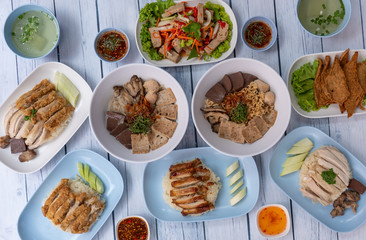 Thai Food Mixed Dishes Set - Khao Man Ghai etc