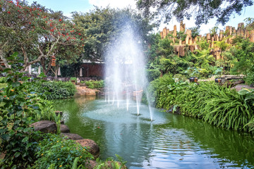 Naklejka premium Coffee village at Buon Me Thuot city, Dak Lak province, Vietnam