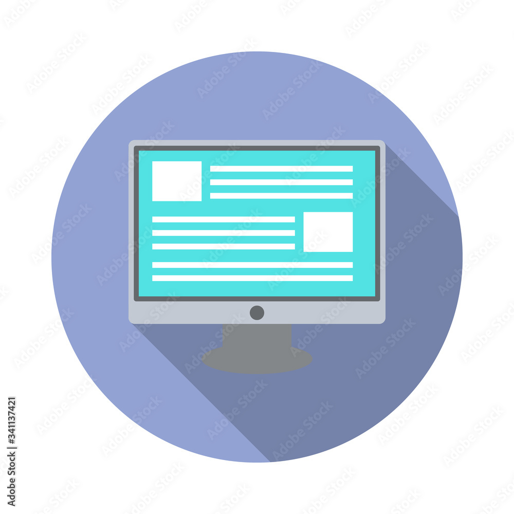 Poster digital news colored long shadow icon. simple color vector of programming sticker icons for ui and u