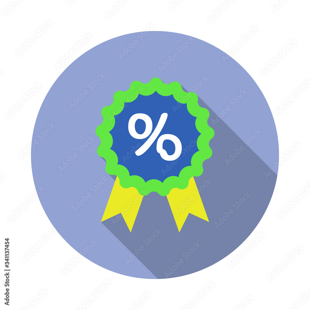 Poster discount sign colored long shadow icon. simple color vector of programming sticker icons for ui and 