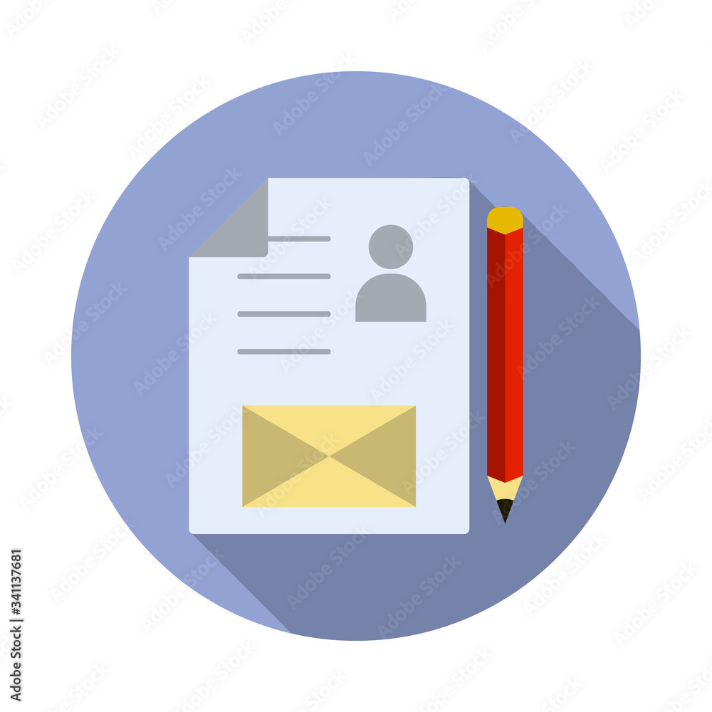 Poster letter to the addressee colored long shadow icon. simple color vector of programming sticker icons f