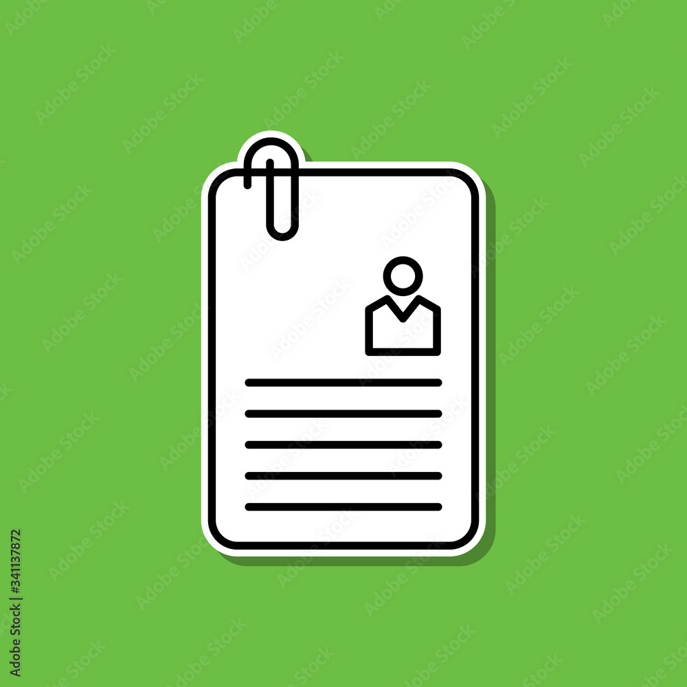 Poster curriculum vitae sticker icon. simple thin line, outline vector of cv icons for ui and ux, website o