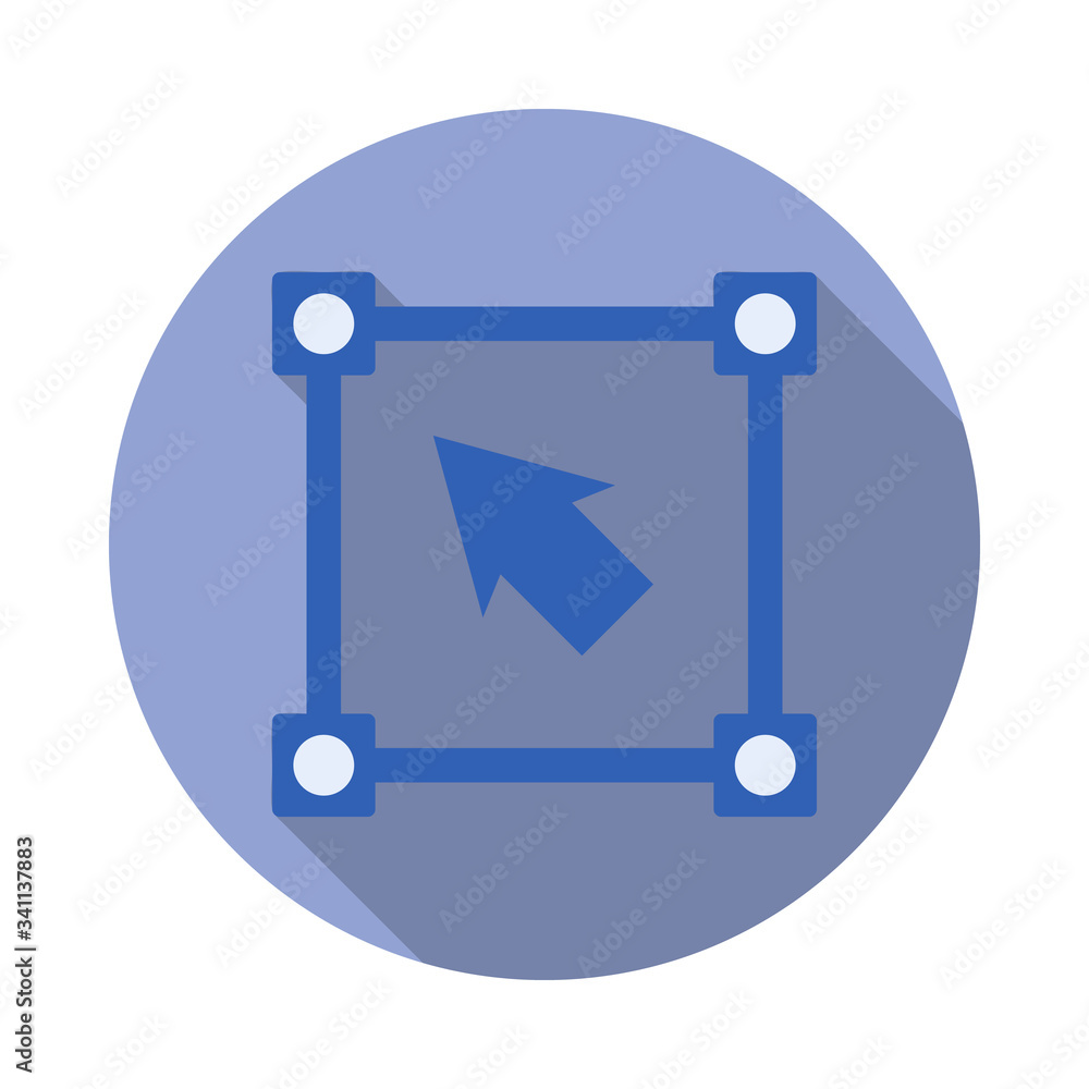 Poster definition of drawing angles colored long shadow icon. simple color vector of programming sticker ic