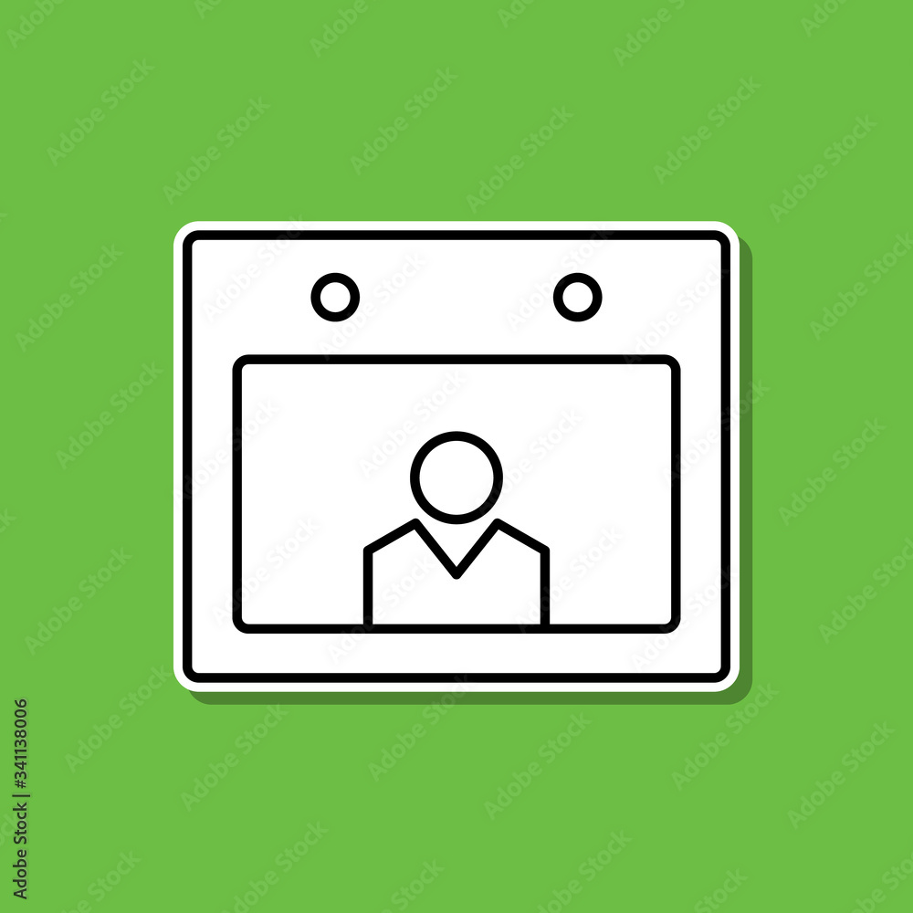 Poster date of birth sticker icon. simple thin line, outline vector of cv icons for ui and ux, website or m