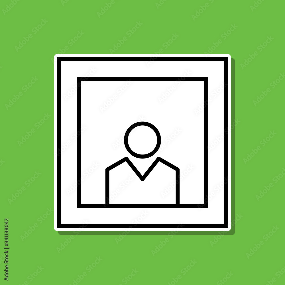 Poster profile picture sticker icon. simple thin line, outline vector of cv icons for ui and ux, website or