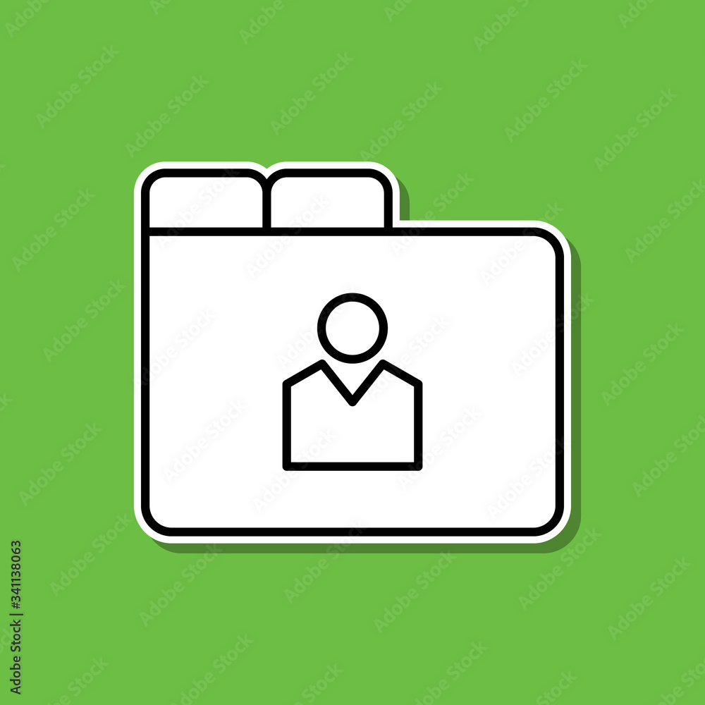Aufkleber profile information sticker icon. simple thin line, outline vector of cv icons for ui and ux, websit