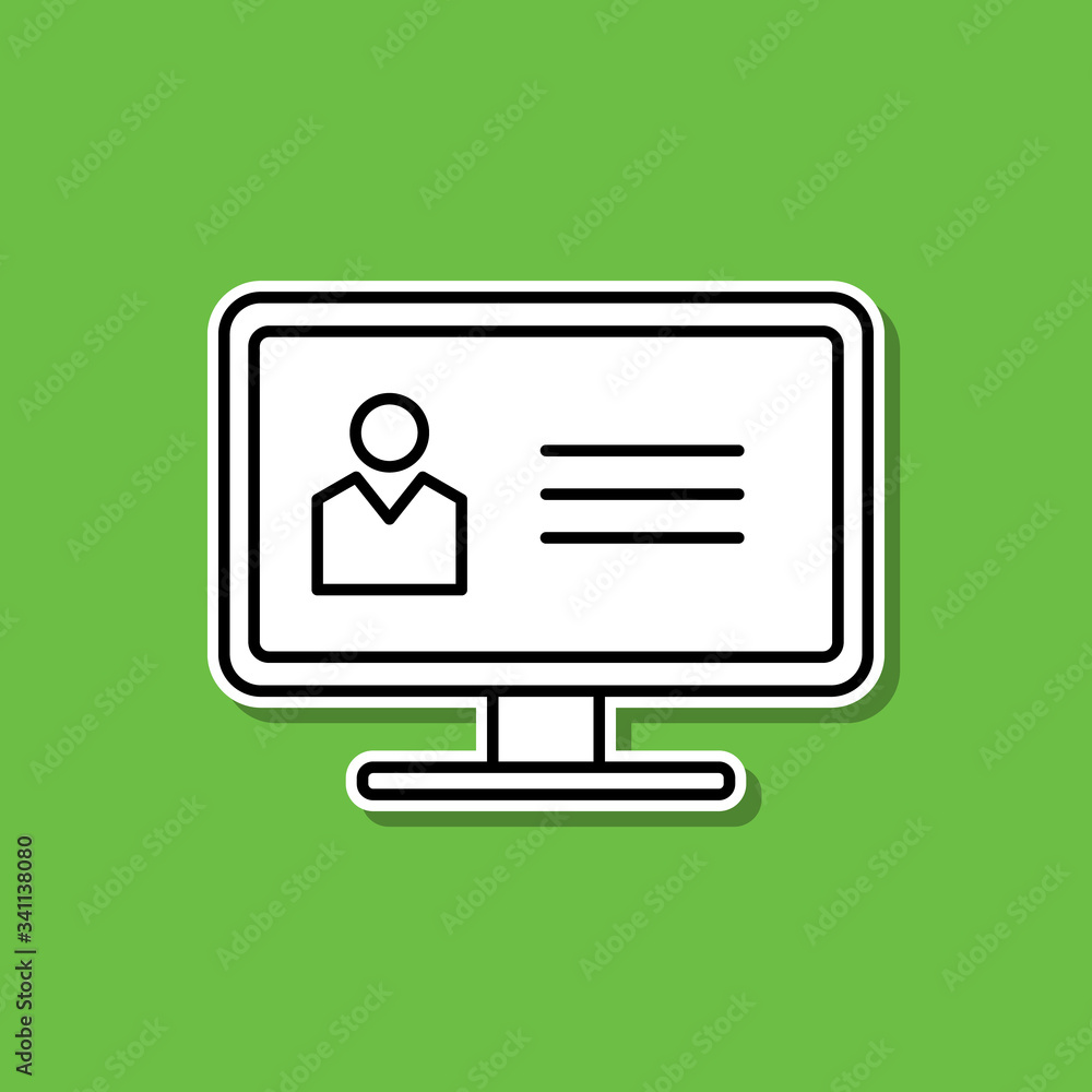 Aufkleber profile information sticker icon. simple thin line, outline vector of cv icons for ui and ux, websit