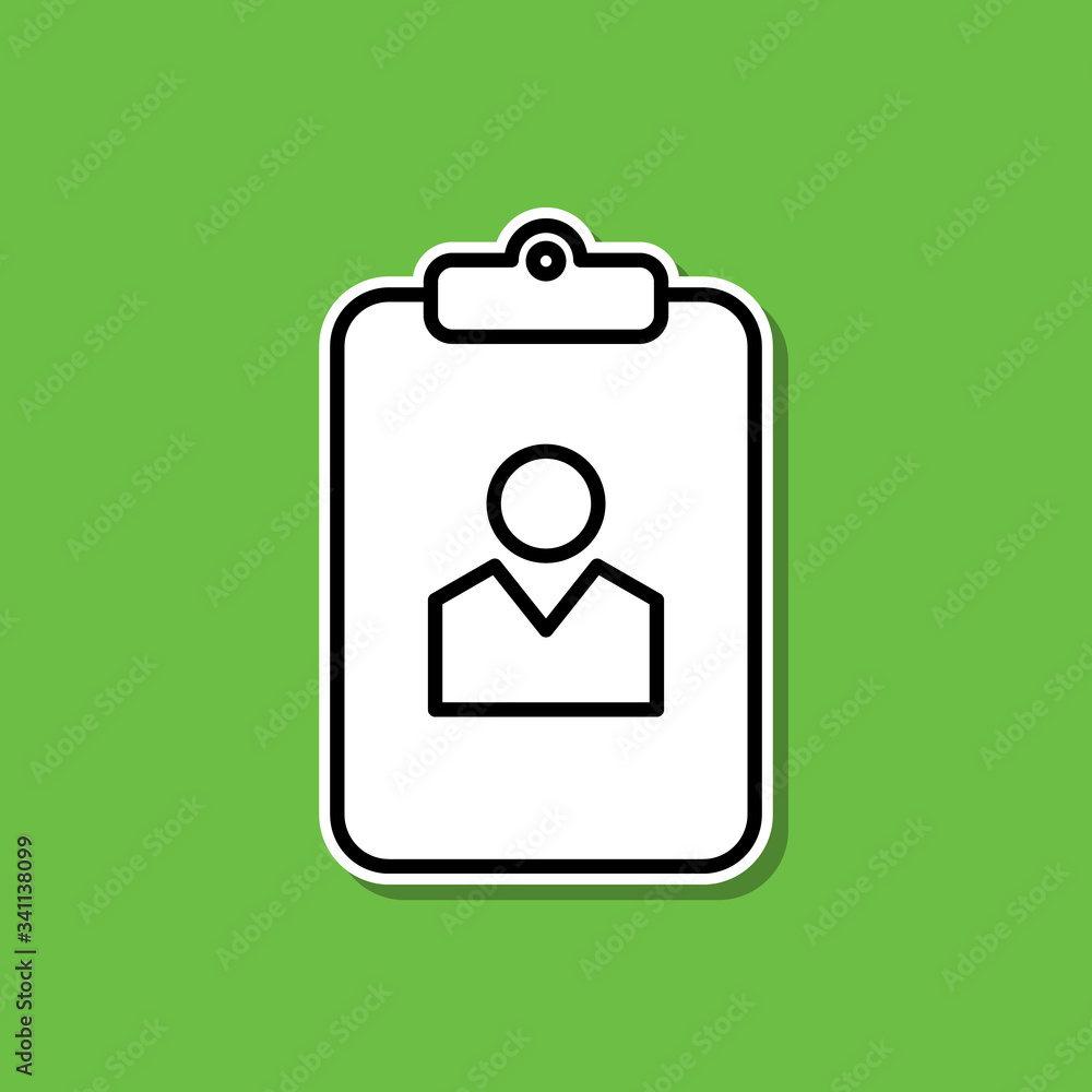 Poster profile information sticker icon. simple thin line, outline vector of cv icons for ui and ux, websit